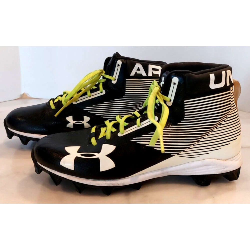 Under Armour Hammer 3/4 height Football Cleats Black/White Men's Size 9